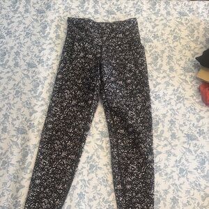 Old Navy Black Speckled High-Waisted Leggings